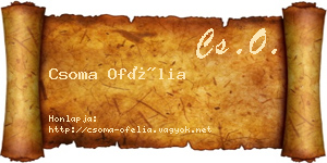 Csoma Ofélia névjegykártya